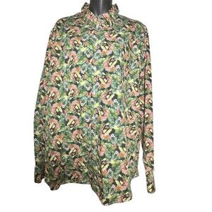 Premium Mood Denim Superior XXL Button Down Floral Shirt PMDS Check Measurements